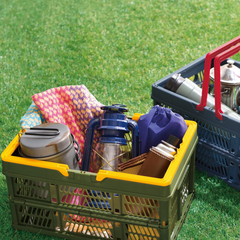 ボックス　コンテナ　アウトドア　収納　持ち運び　カゴ